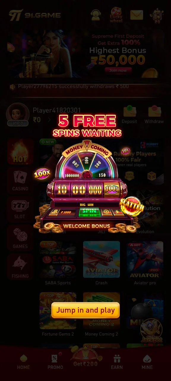 WG777Game opean and 5 Spin free